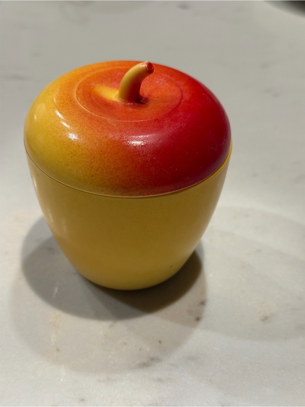 Vintage Hazel Atlas apple milk glass jam jar